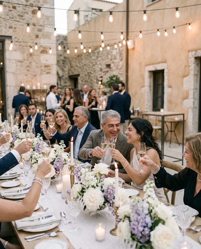 Ζευγάρι γιορτάζει επέτειο με φίλους και οικογένεια